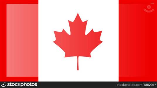 Canada flag, official colors and proportion correctly. National Canada flag.