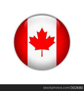 Canada flag on button