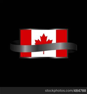Canada flag Ribbon banner design