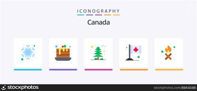 Canada Flat 5 Icon Pack Including born fire. sign. forest. leaf. canada. Creative Icons Design