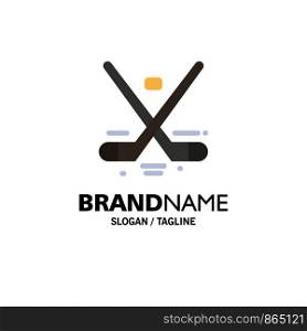Canada, Game, Hockey, Ice, Olympics Business Logo Template. Flat Color