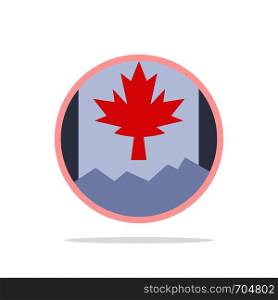 Canada, Leaf, Flag Abstract Circle Background Flat color Icon