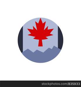 Canada, Leaf, Flag Flat Color Icon. Vector icon banner Template