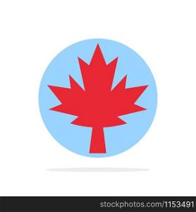 Canada, Leaf, Maple Abstract Circle Background Flat color Icon
