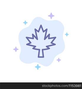 Canada, Leaf, Maple Blue Icon on Abstract Cloud Background