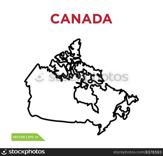 Canada map icon vector logo design template