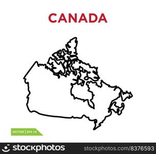 Canada map icon vector logo design template