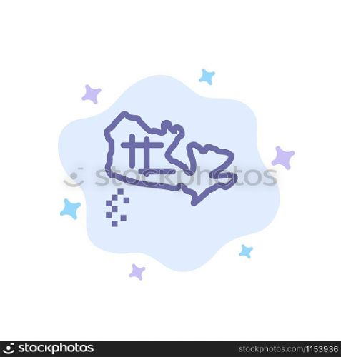 Canada, Map, Location Blue Icon on Abstract Cloud Background