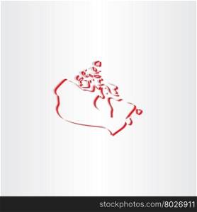 canada map stylized icon vector design