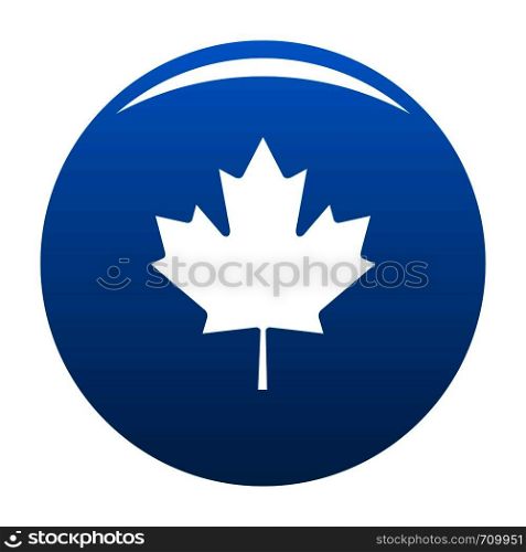 Canada maple leaf icon vector blue circle isolated on white background . Canada maple leaf icon blue vector