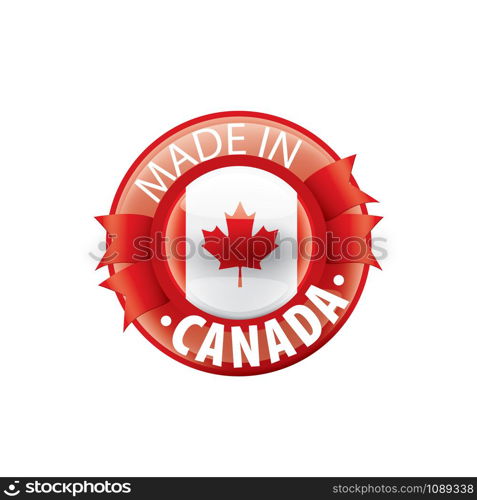 Canada national flag, vector illustration on a white background. Canada flag, vector illustration on a white background