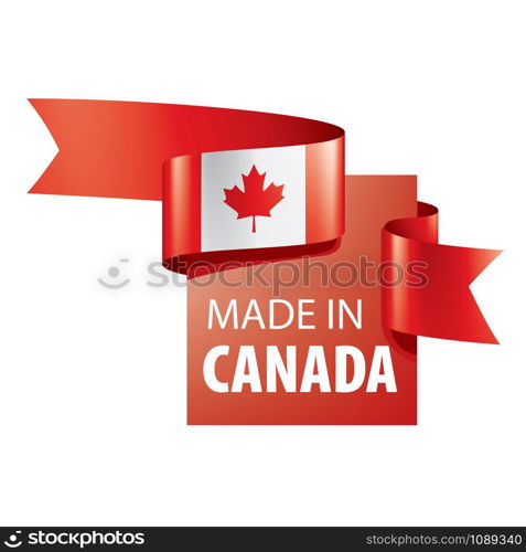 Canada national flag, vector illustration on a white background. Canada flag, vector illustration on a white background