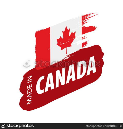 Canada national flag, vector illustration on a white background. Canada flag, vector illustration on a white background