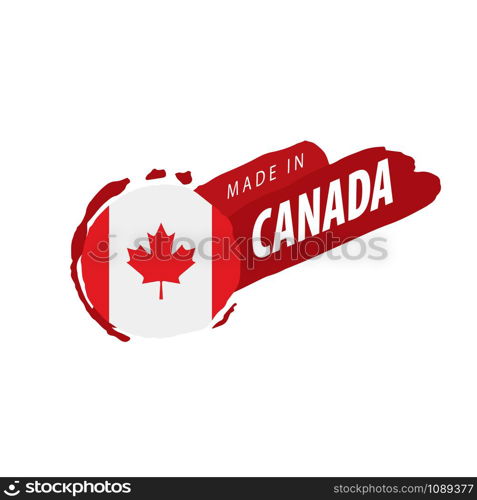 Canada national flag, vector illustration on a white background. Canada flag, vector illustration on a white background