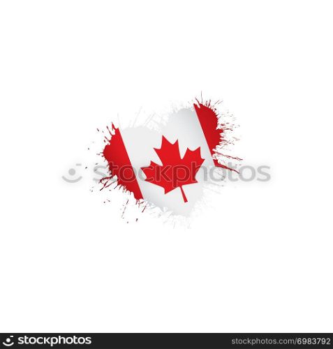 Canada national flag, vector illustration on a white background. Canada flag, vector illustration on a white background