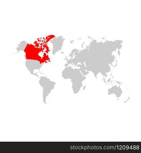 Canada on world map