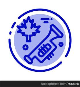 Canada, Speaker, Laud Blue Dotted Line Line Icon