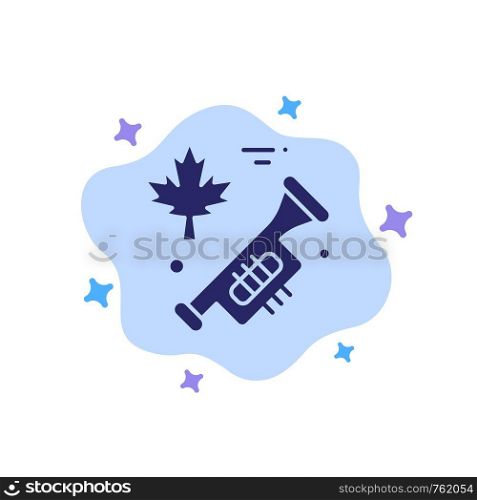 Canada, Speaker, Laud Blue Icon on Abstract Cloud Background