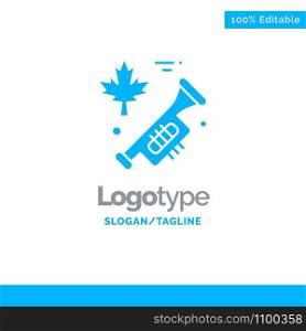 Canada, Speaker, Laud Blue Solid Logo Template. Place for Tagline