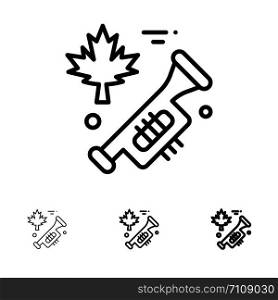 Canada, Speaker, Laud Bold and thin black line icon set
