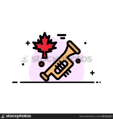 Canada, Speaker, Laud  Business Flat Line Filled Icon Vector Banner Template