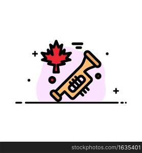 Canada, Speaker, Laud  Business Flat Line Filled Icon Vector Banner Template