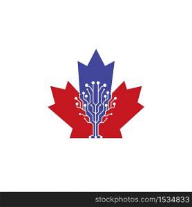 Canada tech vector logo design. Digital media vector logo template illustration design.