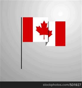 Canada waving Flag design vector
