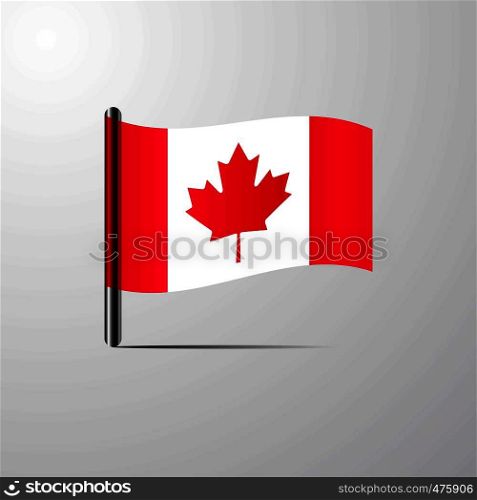 Canada waving Shiny Flag design vector
