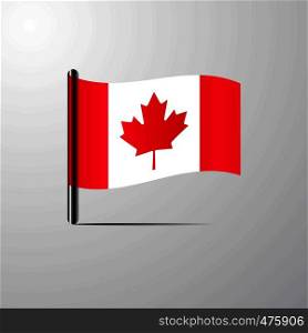 Canada waving Shiny Flag design vector