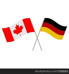 Canadian and German flags vector isolated on white background. Canadian and German flags vector isolated