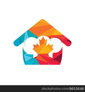 Canadian chef vector logo design template. Maple leaf with chef hat icon logo.	