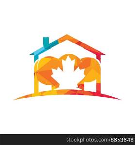 Canadian chef vector logo design template. Maple leaf with chef hat icon logo.	