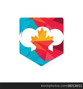Canadian chef vector logo design template. Maple leaf with chef hat icon logo.	