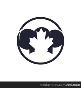 Canadian chef vector logo design template. Maple leaf with chef hat icon logo.	