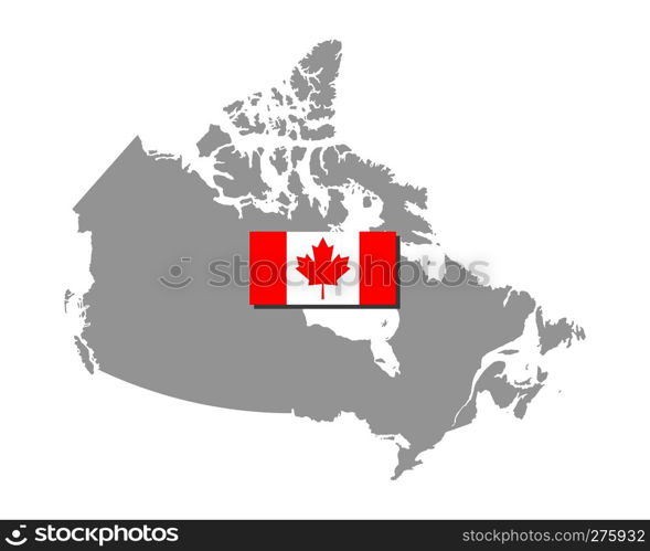 Canadian flag and map