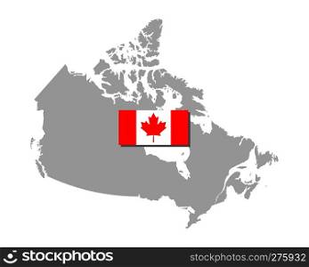 Canadian flag and map