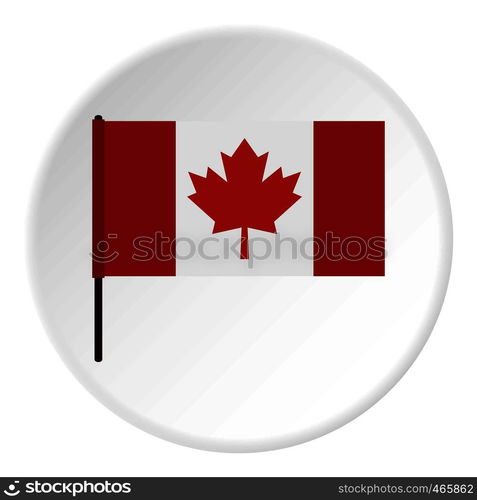 Canadian flag icon in flat circle isolated on white vector illustration for web. Canadian flag icon circle