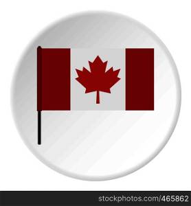 Canadian flag icon in flat circle isolated on white vector illustration for web. Canadian flag icon circle