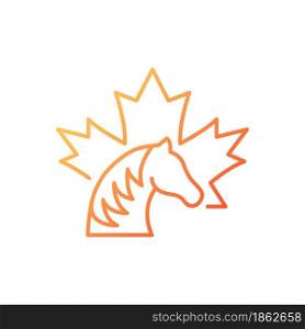 Canadian horse gradient linear vector icon. National heritage and symbol of Canada. Official canadian emblem. Thin line color symbol. Modern style pictogram. Vector isolated outline drawing. Canadian horse gradient linear vector icon