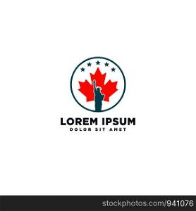 canadian leaf logo template vector illustration icon element isolated - vector. canadian leaf logo template vector illustration icon element