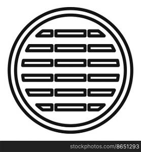 Canalization manhole icon outline vector. City road. Metal steel. Canalization manhole icon outline vector. City road