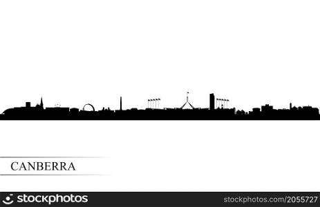 Canberra city skyline silhouette background, vector illustration