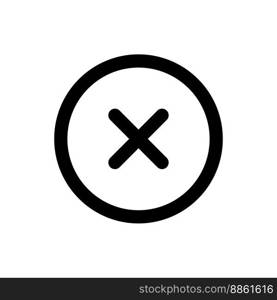 Cancel box line icon isolated on white background. Black flat thin icon on modern outline style. Linear symbol and editable stroke. Simple and pixel perfect stroke vector illustration.