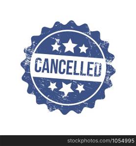Cancel Stamp Template Solid Color with Grunge