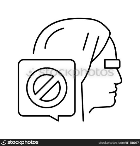 canceled female person line icon vector. canceled female person sign. isolated contour symbol black illustration. canceled female person line icon vector illustration