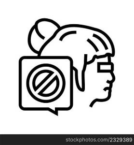 canceled kid girl line icon vector. canceled kid girl sign. isolated contour symbol black illustration. canceled kid girl line icon vector illustration