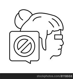 canceled kid girl line icon vector. canceled kid girl sign. isolated contour symbol black illustration. canceled kid girl line icon vector illustration