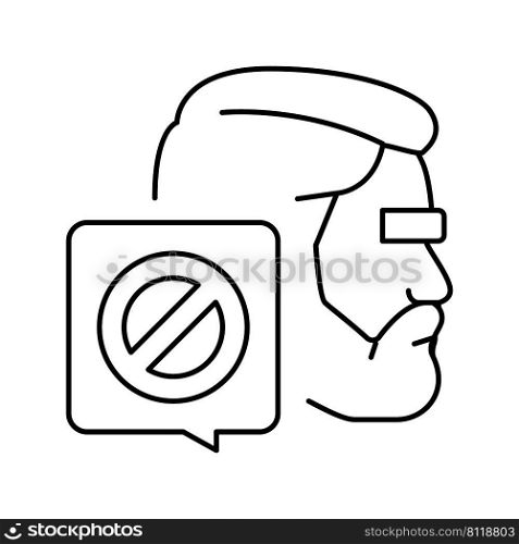 canceled male person line icon vector. canceled male person sign. isolated contour symbol black illustration. canceled male person line icon vector illustration