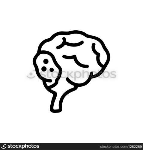 cancer, brain icon vector. Thin line sign. Isolated contour symbol illustration. cancer, brain icon vector. Isolated contour symbol illustration